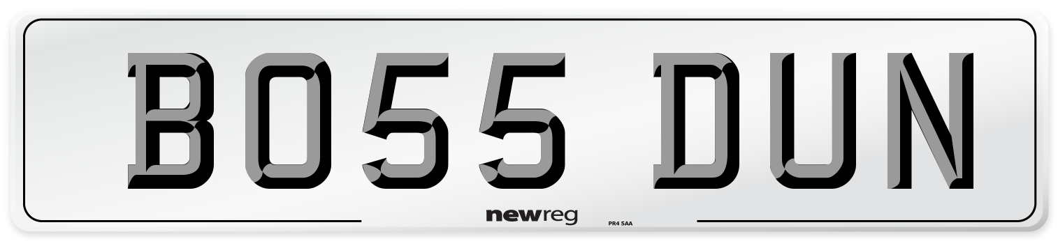 BO55 DUN Number Plate from New Reg
